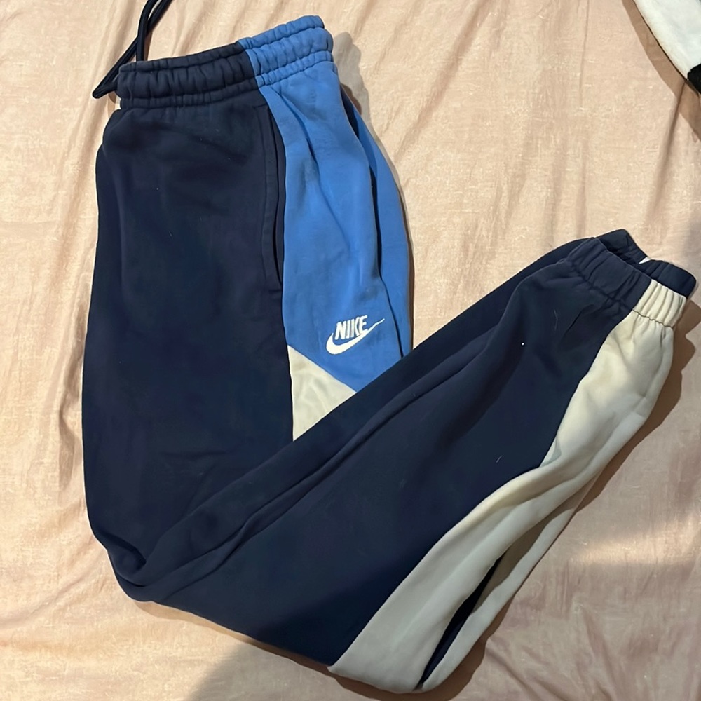 Blue color block Nike sweatpants